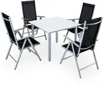 Garten-Sitzgruppe Bern 5-tlg Silber Alu Milchglas