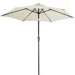 LED Solar Sonnenschirm Florida Creme &Oslash;300cm UV-Schutz 80+