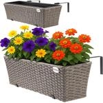 DeubaXXL DE Polyrattan Blumenkasten 2er-Set Creme 108064