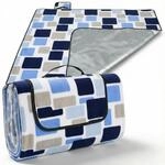 DeubaXXL DE Detex&reg; Picknickdecke Quadrate/Blau 2x2m 109059