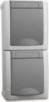 HHG 90591086-DE, HHG Panasonic Steckdose 2-fach senkrecht FR-AP IP54 90591086-DE
