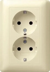 GIRA 078001, Gira Schuko-Doppelst.ds. cws-gl 078001 - 078001