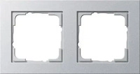 GIRA 021225, Gira Abdeckrahmen 2f.alu E2 021225
