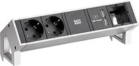 Bachmann 902.428, Bachmann Steckdoseneinheit inox 2xSchutzk.1xUSB1xABD 902.428