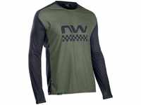 Northwave 89201301-47-S, Northwave Edge Jersey Long Sleeve green fore/blk (47) S