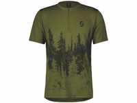 Scott 4032317386010, Scott Shirt M's Trail Flow Zip SS fir green/black (7386) L