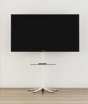 VCM VCM_17174, TV-Standfu&szlig; VCM Xila mit Zwischenboden Wei&szlig;/Klarglas