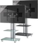 VCM M&ouml;bel VCM_17120, VCM M&ouml;bel VCM Tosal TV-Standfu&szlig; - Silber/Mattglas