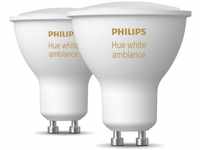 2er Pack Philips Hue Warm White GU10 LED Leuchtmittel 4,3W wie 35W dimmbar...
