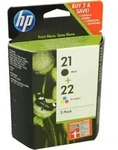 2 HP Tinten SD367AE 21+22 Doppelpack KCMY