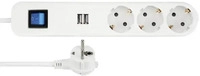 REV 3fach Steckdosenleiste mit 2 USB-Ports (max. 2,4 A)