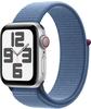 Apple 8675557, Apple Watch SE 2023 4G 40mm Silber (Blaues Nylon Armband)