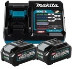 Makita Akku Set: 2x BL4040 + DC40RA (191L77-9)