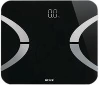 WENKO Analysewaage LED mit Bluetooth Schwarz, K&ouml;rperfettwaage, Muskelmasse, BMI,