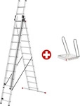 Hailo 7312-107, Hailo HobbyStep Alu-Leiter mit gratis Einh&auml;ngetritt, flexible...