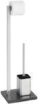 WENKO Stand WC-Garnitur Slate Rock in&nbsp;Schiefer-Optik, Edelstahl rostfrei