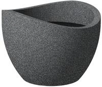 Scheurich Blumentopf Wave Globe f&uuml;r Innen & Aussen, runder K&uuml;bel, Schwarz Granit,