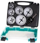wolfcraft Bi-Metall-Lochs&auml;geneinsatz-Set Elektro, &Oslash; 40-86 mm, 7-teilig, f&uuml;r Holz &
