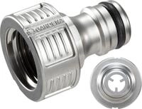 GARDENA Premium Hahnverbinder aus Metall, Blisterverpackung, Gewindegr&ouml;&szlig;e 21 mm (G