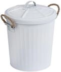 WENKO Kosmetikeimer Gara, 6 Liter, mattiert, Abfalleimer Retro-Design, geflochtene