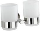 WENKO Zahnputzbecher Duo Bosio Edelstahl, rostfrei, satiniertes Glas, inkl