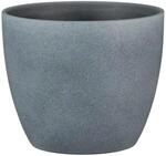 Scheurich 920 Stone Blumentopf aus Keramik, rund, Stein-Optik, Dark Stone, 28 x 25,2