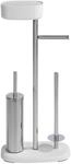 WENKO Stand WC-Garnitur mit Box Rivazza, integrierter Toilettenpapierhalter,