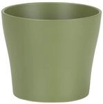 Scheurich Blumentopf 808 aus Keramik, geschwungene Form, Oliva, 21 x 19 cm
