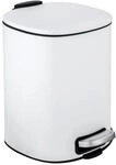 WENKO Treteimer Alassio 5 L, Badezimmereimer, hochwertiger Edelstahl Kosmetikeimer,