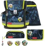 Belmil Classy Plus Schulranzen Set 5-teilig mit Brustgurt - T-Rex Lime Koffer24
