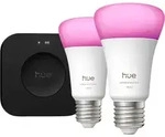 Philips Hue White & Color Starterset E27 1.100 lm Doppelpack + Bridge Pro