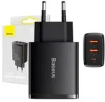 Compact Quick Charger 2 &times; USB-A + USB-C PD 3 A 30 W - Black