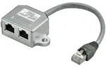 LAN STP CAT 5e LAN Combiner - Silber - 0.1m