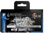 Pigment soft brush 372 "Grey colours" 6pcs. Cardboard box