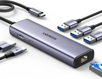 UGREEN 15598, UGREEN - hub - 6-in-1 USB C 4K - 6 ports USB-Hubs - 6 - Grau