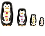 - Wooden Matryoshka Dolls Penguin Family