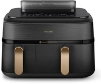 Philips NA552/00, Philips 5000 Series NA552 - double hot air fryer - black stainless