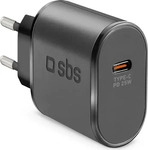 SBS TETR1CPD25, SBS TETR1CPD25 25W USB-C Wall Charger with Power Delivery - Black