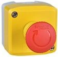Schneider Electric Yellow station - 1 red mushroom head pushbutton &oslash;40 turn to