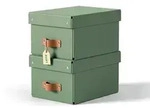 Puro Aufbewahrungsbox mit Deckel, klein, 7L, 100% Recyclingkarton, 2er-Pack, Gr&uuml;n