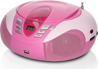 Lenco SCD37USBR, Lenco SCD-37 USB - Portable FM Radio CD and USB player - Pink