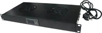 LogiLink FAU02FB, LogiLink rack fan tray (220/240 V) with thermostat (2 fans)