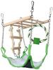 Suspension bridge hammock/toy hamster wood/rope 17 × 22 × 15 cm