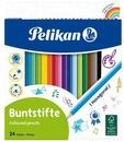 Pelikan Buntstifte sechseckige Holzstifte Packung mit 24 Farben