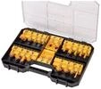 Dewalt 22 Piece Router Bit Set - 8mm Shaft - + Storage Box With Clear Cover