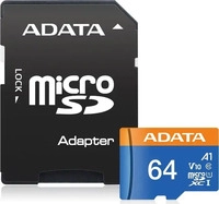 A-Data AUSDX64GUICL10A1-RA1, A-Data Premier MicroSD/SD - 50MB/s - 64GB