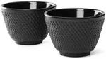 Becher 2 St&uuml;ck, schwarz, Gusseisen, 7,8x5,3cm, JANG