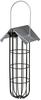 Vogelfutterspender mit Dach, 4 Fettkugeln, Metall, 11 × 25 × 10 cm, schwarz