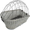 Bicycle basket with lattice for rack willow/metal 35 × 49 × 55 cm grey
