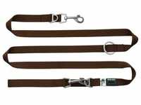 Adjustable leash nylon 200x2 cm brown